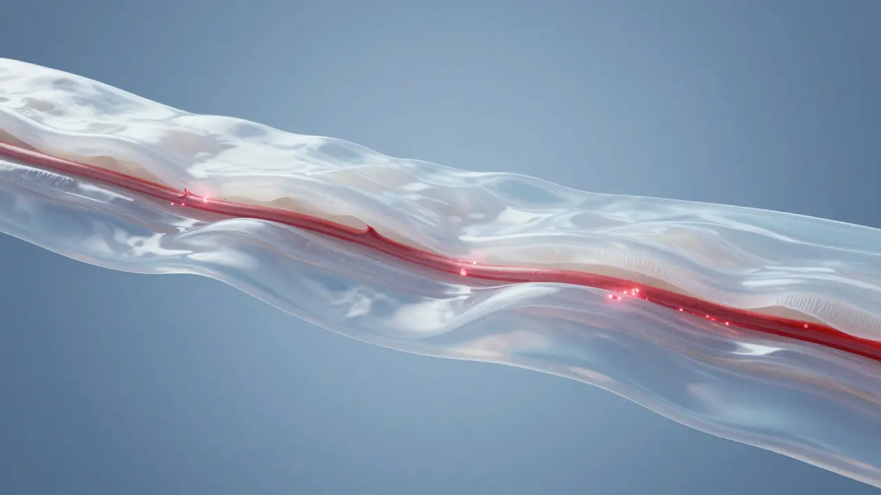Abstract 3D render of fascia layers separating to show improved mobility