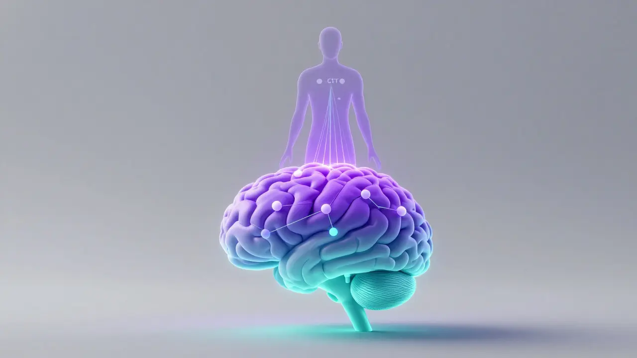 3D illustration of layered brain representing mental health app types